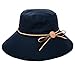 Siggi Bucket Cord Sun Summer Beach Hat with Wide Brim for Women Foldable UPF50+ Navy