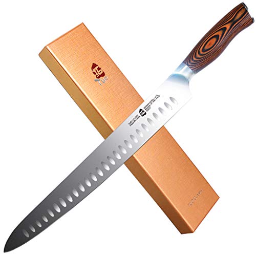 TUO Cutlery Slicing Carving Knife - HC German Stainless steel - Meat Knife with Ergonomic Pakkawood Handle - 12