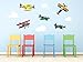 Sunny Decals Vintage Airplane Fabric Wall Decals (Set of 5)