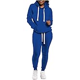 TOPONSKY Womens 2 Piece Tracksuit Long Sleeve Warm Up Outfit Patchwork Pants Set