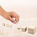 Hicarer 100 Pieces Unfinished Wooden Cubes Solid Natural Wooden Square Blocks for Baby Puzzle Making, Craft and DIY Project, 3 Sizes Mixed