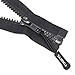 YaHoGa 2PCS #5 32 Inch Separating Jacket Zippers for Sewing Coats Jacket Zipper Black Molded Plastic Zippers Bulk (32