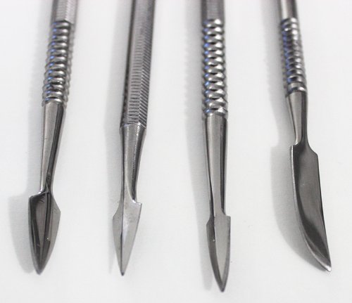 4Pc Double End Wax Carver Spatula Dental Tool Set Stainless Steel