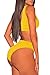 Pink Queen Women's Push up Padded High Waist Thong 2PC Bathing Suit XL Yellow