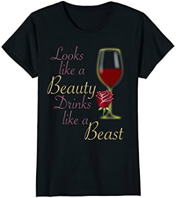 Womens Looks Like a Beauty Drinks Like a Beast Shirt Large Black