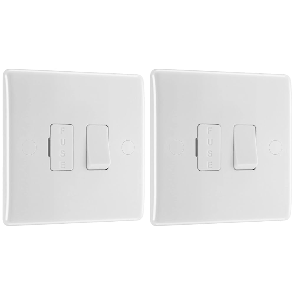 BG Electrical 850-01 Switched Fused Connection Unit, 13 Amp, White (Pack of 2)