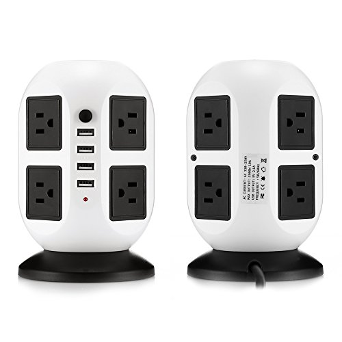 image for Power Strips Surge Protector, Mesuvida Power Strip Tower 8 Outlets 4US