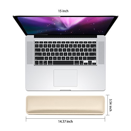 Keyboard Wrist Rest Support Set for Office,Home,Computer,Laptop,Ipad & Mac - Ergonomic Comfortable Pads for Easy Typing & Pain Relief Applicable to 87 Keys(Black,White,Silver,Gold) (Gold)