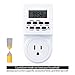 Techbee 7-Day Programmable Digital Countdown Timer Switch with 3-Prong Plug and Outlet, Set of 2