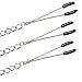 Triple Tweezers Nipple Clamps with Adjustable Metal Chain Breast Labia Clips Clit Clamp