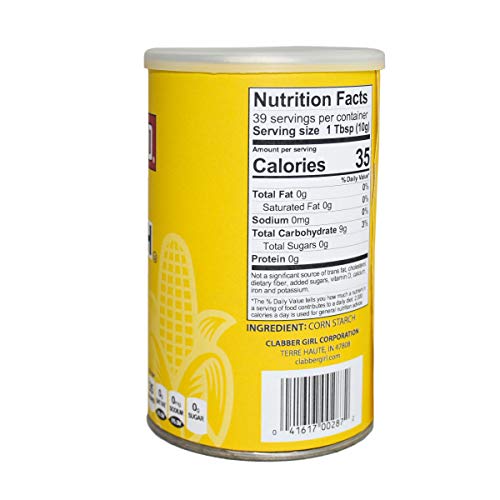 Rumford Non-GMO Corn Starch - Gluten Free, Vegan, Vegetarian, Thickener for sauce, soup, gravy in a Resealable Can - 14 oz (1)