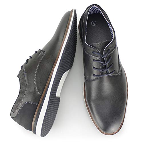 MERRYLAND Men's Business Casual Oxford Shoes,Grey PU, 10 M US Pricepulse