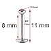Aprilsky Mixed Czech Crystal Gem 16G Stainless Steel Stud Monroe Internal Threa Lip Ring Labret Piercing Body Jewelry Set - 10 pcs