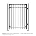XCEL - Black Steel Anti-Rust Fence Gate - Flat End Pickets - 4ft W x 5ft H - Easy Installation Kit, for Residential, Outdoor, Yard, Patio, Entry Way, on Soil or Concrete, 3-Rail Metal Gate
