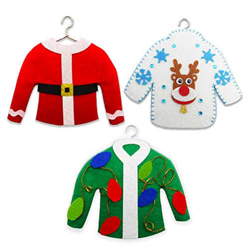 Kiddokids 6 DIY Ugly Sweater Christmas Tree Ornament Holiday Craft Kit for Kids Gift Toys Stuffers - Thumbnail 6
