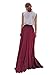 MELANSAY Women's Beatiful Bow Tie Summer Beach Chiffon High Waist Maxi Skirt XL,Dark Red
