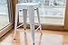 UrbanMod 24 Inches Metal Barstool Set of 4 – Counter Height Backless Bar Stool for Kitchen Island, Breakfast, Outdoors, Pub, Restaurant, Patio – Stackable Heavy Duty Modern & Industrial (Glossy White)