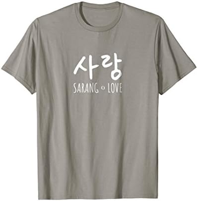 Mens Hangul Sarang Love: Cute Cool Korean K-Drama T-Shirt Medium Slate