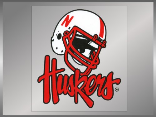 Nebraska Cornhuskers HUSKERS FOOTBALL HELMET 10" Static Cling Vinyl Decal