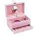 Jewelkeeper Pink Girl's Ballerina Musical Jewelry Box with Pullout Drawer, Jewel Storage Organizer Case, Swan Lake Tune