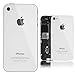 WHITE REAL GLASS iphone 4 AT&T Back Housing Back Cover Battery Replacement Door Glass. Full Housing with frame..