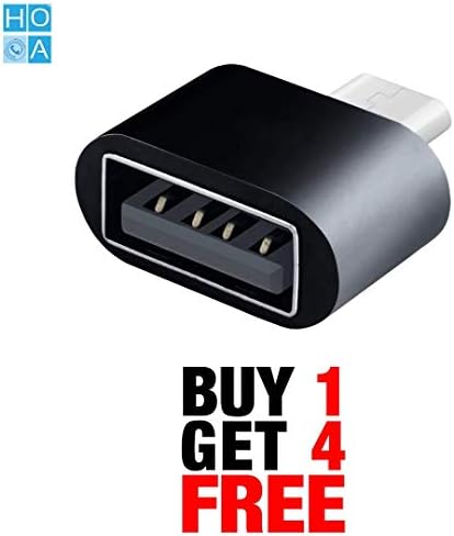 HoA OTG Micro USB Adapter 3.0 for All Supported Phones/Tablets (Pack of 5, Black)