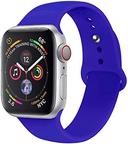 SHJD Watch Band 38MM 42MM 40MM 44MM,Soft Silicone Sport Strap Replacement Band Compatible with iWatch Series 1/2/3/4 S/M M/L(Royal Blue, 42mm/44mm M/L)