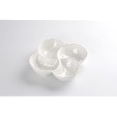 Pampa Bay Shatterproof Melamine 4 Section Bowl, 9 x 9 Inch, Food, Freezer, Dishwasher Safe, White