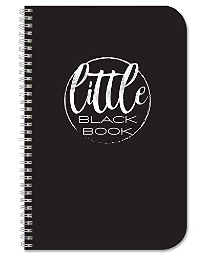 BookFactory Little Black Book/Pocket Address Book/Mini Black Address Book - 100 Pages, 3.5" x 5.25", Wire-O (LOG-100-M3CW-PP-(AddressLB))