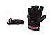 Contraband Pink Label 5127 Womens Vegan Weight Lifting Gloves w/Synthetic Microfiber Amara Leather (Pair) - Machine Washable Fingerless Workout Gloves Designed for Women (Black, Small)
