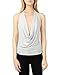 LE3NO Womens Lightweight Sexy Low Cut Halter Top with Stretch Black