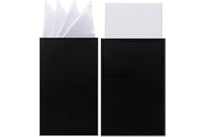 Tsangbaby 2PCS Prefolded Pocket Squares for Men, Black Suit Pocket Squares Handkerchief Suit Accessories White Black Pocket S