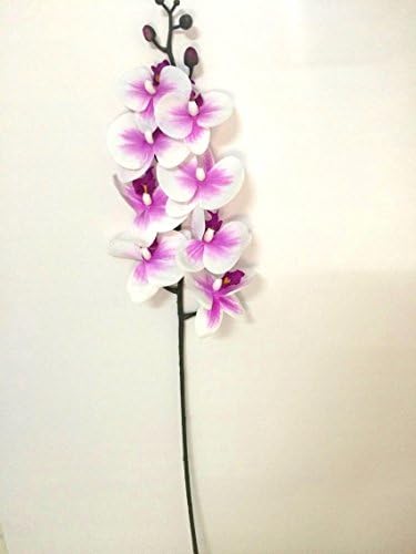 New Yisheng 1 Piece Simulation Butterfly Orchid Artificial Flower Plant Home Decoration (White Purple)