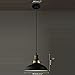 YOBO Lighting Antique Industrial Barn Hanging Pendant Light with Metal Dome Shade, Matte Black