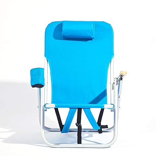 Copa 4Position Aluminum Backpack Chair with Storage Bag Beachfront Decor