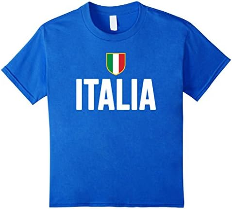 Kids ITALIA T-Shirt Italian Flag Italy 8 Royal Blue