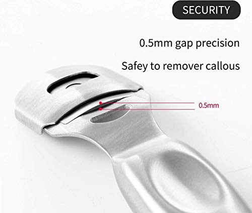 Foot Callus Shaver, 10 Blades Safety Heel Callous Remover Large Stainless Steel Handle Feet Razor - Thumbnail 2