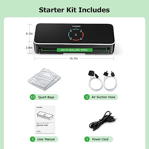 FRESKO Full Automatic Vacuum Sealer Machine for seal a meal, LED Touch