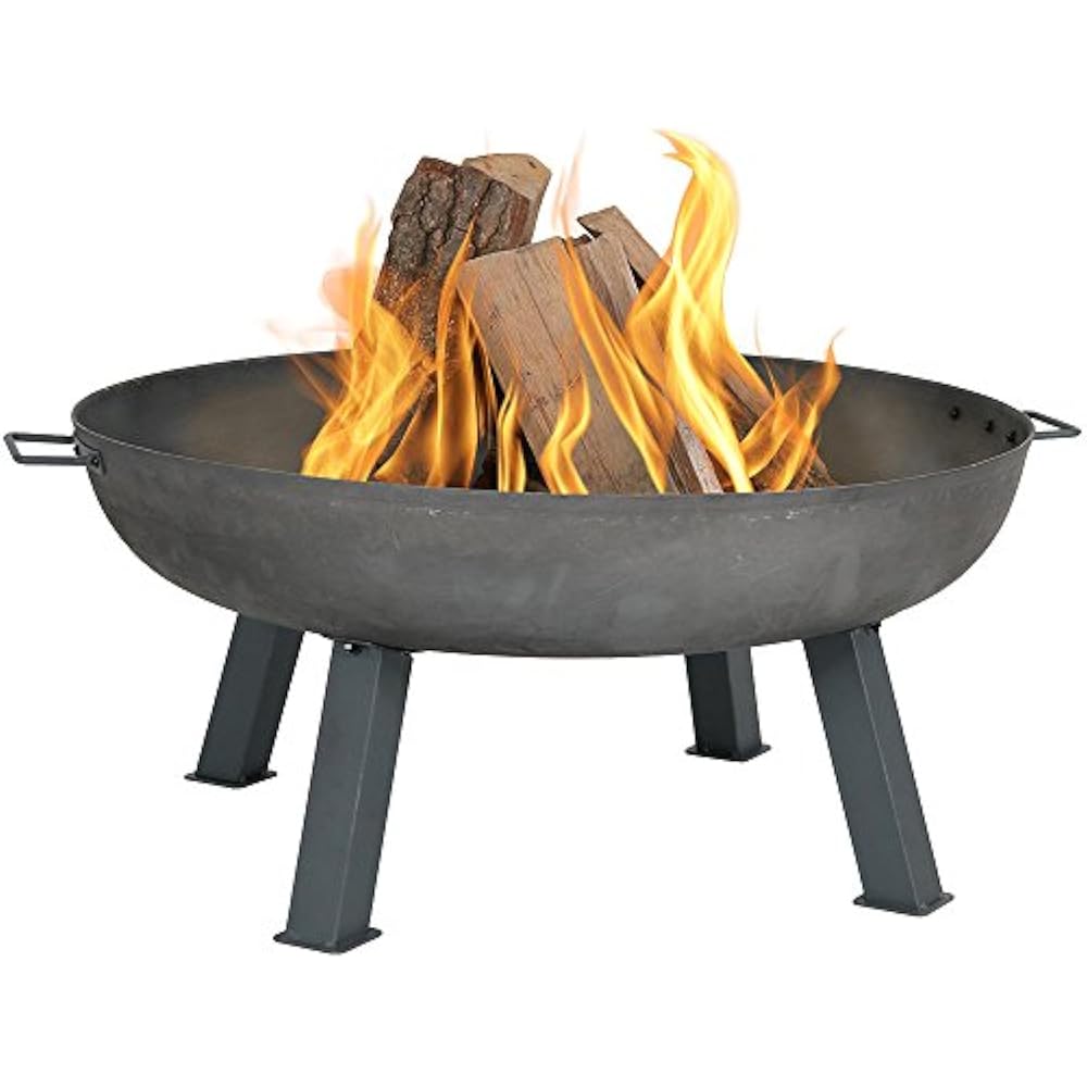 Sunnydaze Cast Iron Outdoor Fire Pit Bowl 34 Inch Large Round