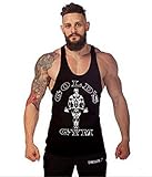 Gillbro Mens Print Singlets Cotton Stringer Bodybuilding Gym Tank