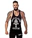 Gillbro Mens Print Singlets Cotton Stringer Bodybuilding Gym Tank