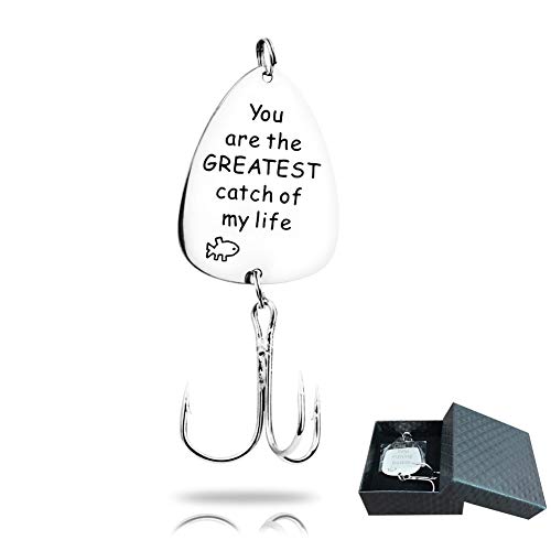 Fishing Lure Boyfriend Husband Gift - You are My Greatest Catch Keychain Valentines's Day Christmas Fisherman Gift for Men - Thumbnail 4