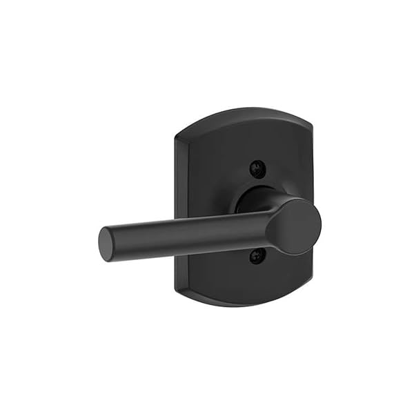 SCHLAGE F170 BRW 622 GRW BROADWAY DOOR WITH GREENWICH TRIM, ONE SIDED NON-TURNING DUMMY DOOR HANDLE, MATTE BLACK