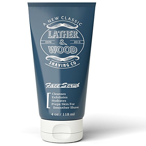 Best Face Wash for Men - Lather & Wood's Face Scrub - Luxurious Exfoliating Mens Face Wash for the Man's Man. 4oz Facial Cleanser for Men.