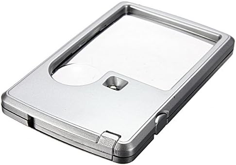 3X 6X LED Square Credit Card Magnifying Glass Loupe Reading Magnifier