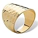 14k Yellow Gold-Plated Hammered-Style Cigar Band Ring