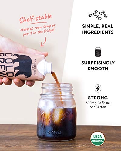 Wandering Bear Organic Cold Brew Coffee On The Go, Variety Pack, 11 fl oz, No Sugar, Ready to Drink, (Pack of 6) - Thumbnail 2