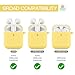 OULUOQI for Airpod Case -Slicone Cute for Airpods Case Cover with Pom Pom Keychain Compatible with Apple Airpods 2 &1 (Front LED Visible)