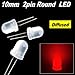 50pcs x red 10mm Round Diffused LED Light 2pin red 10mm Diffused LED lamp Light red