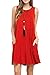 TOPONSKY Women's Sleeveless Casual Loose Tank Summer Dress,Red,Large,